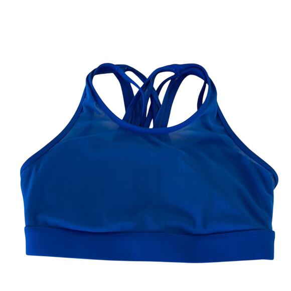 Fabletics Blue Strappy Racer Back Sports Bra Size Women's Small - Picture 1 of 3